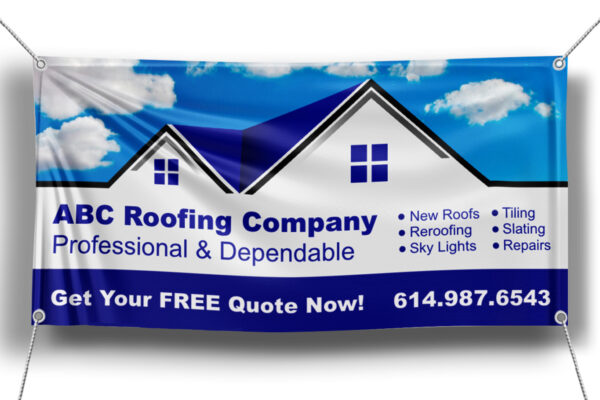 Banner sign mockup on neutral background