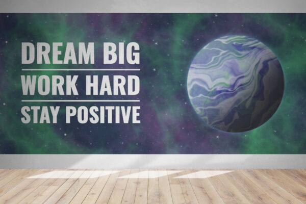 Wall Graphic mockup on neutral background